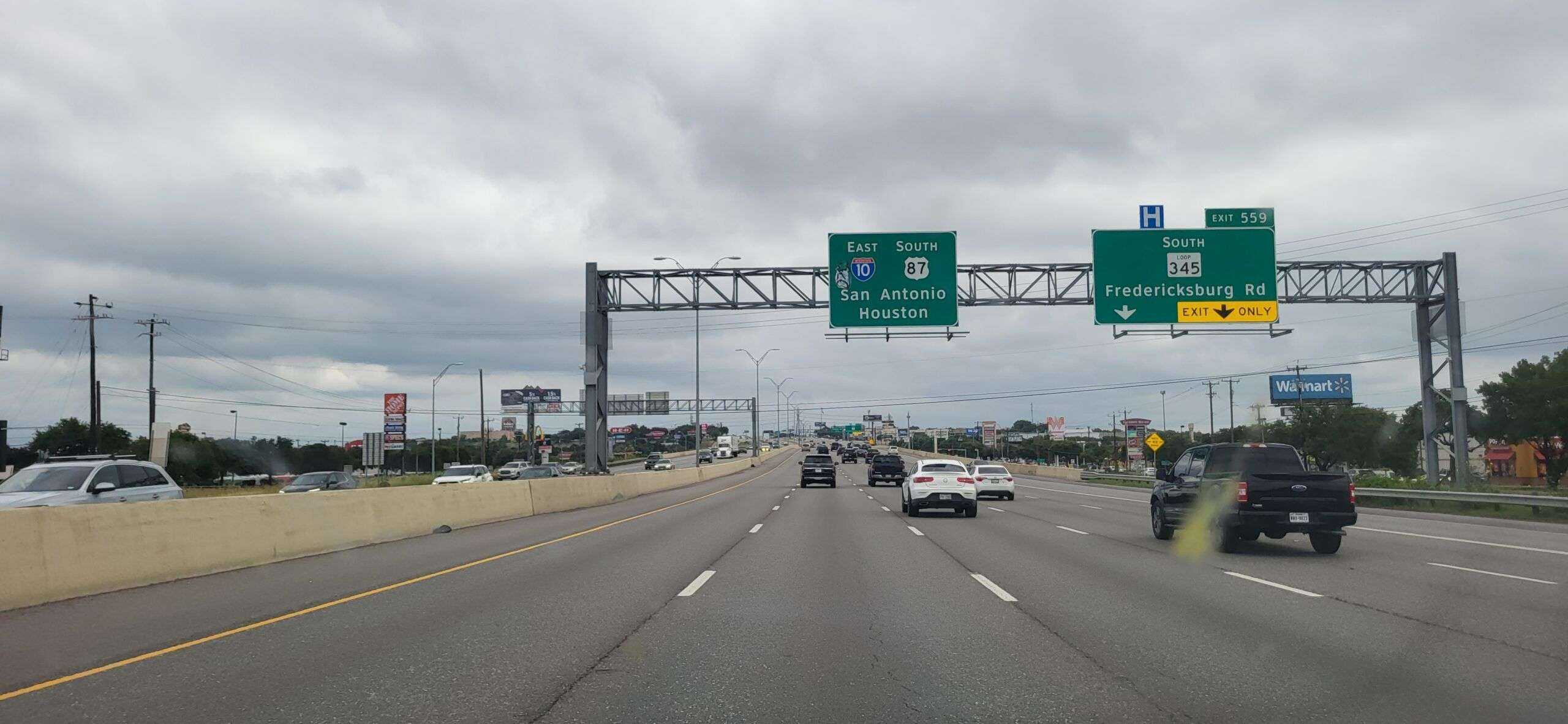 San Antonio Die Stadteinfahrt von San Antonio, Texas