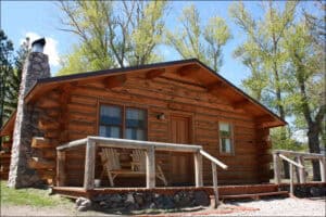 Rand Creek Ranch Eine Hütte für die Gäste auf einer Ranch
