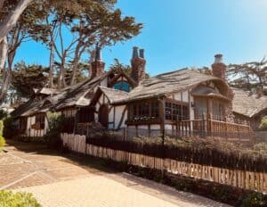 a house with a wooden fence around it