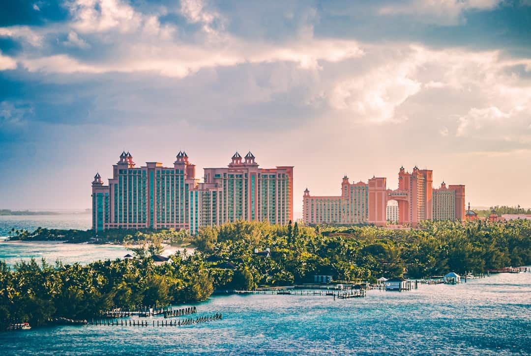 Photo by Matt Benson a view of a resort and a body of water