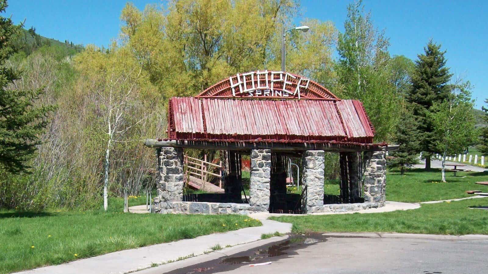 Hooper Springs bei Soda Springs in Idaho – natürliche Mineralquelle am historischen Oregon Trail